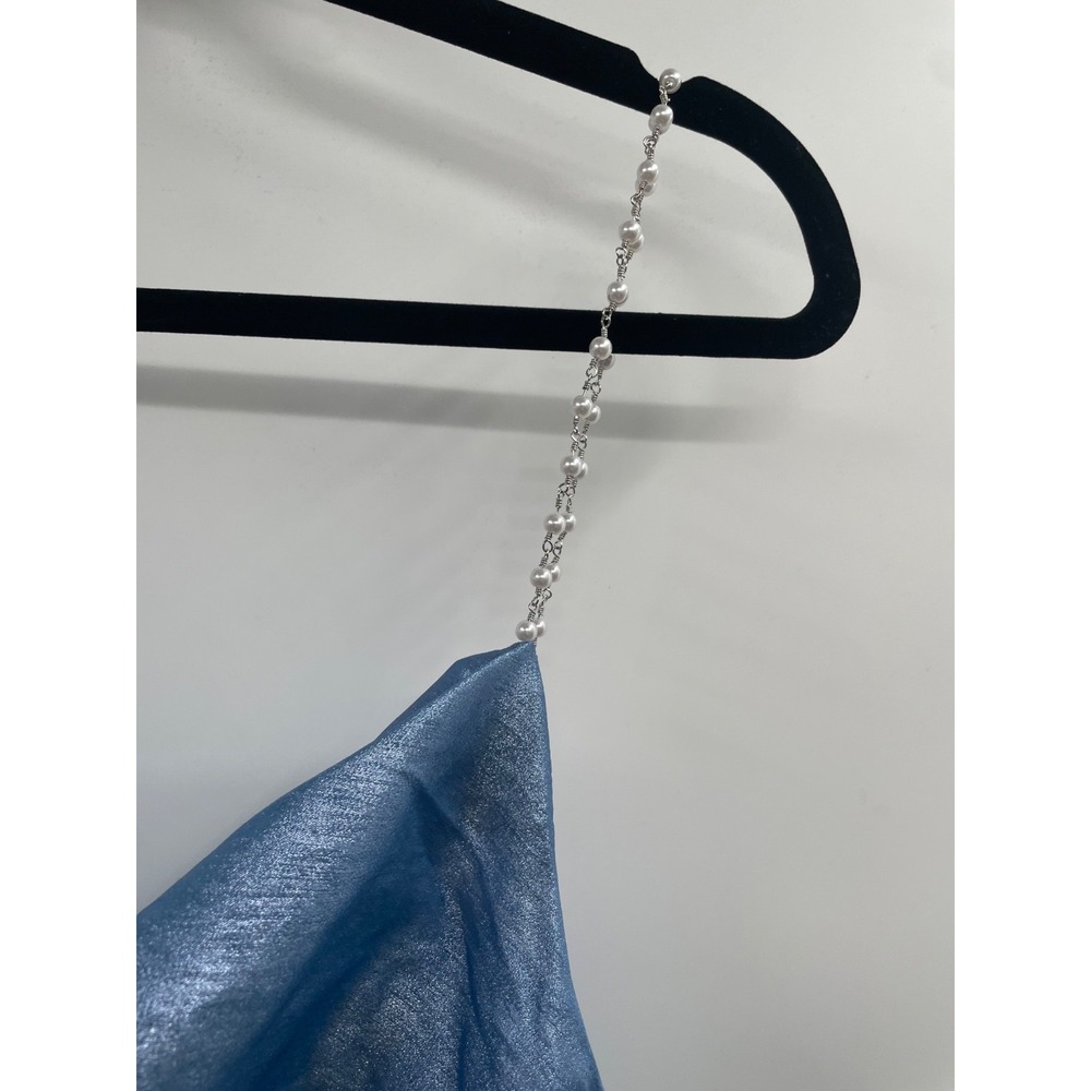 Liv Foster Lola Foiled Gown Dress Women's 10 Azure Blue Open Back Cowl Neck NWT‎ - Picture 9 of 16
